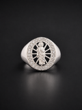 Saint Jude halo ring silver