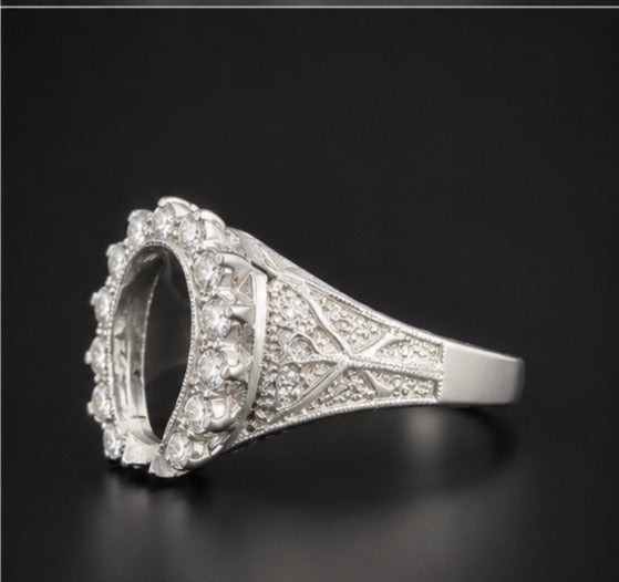 silver horse shoe ring