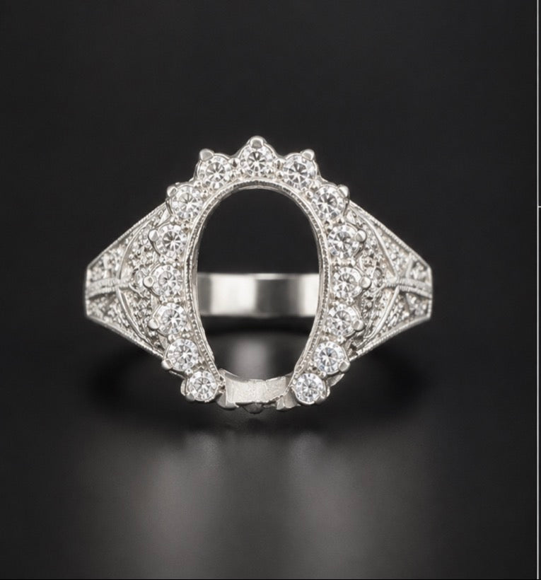 silver horse shoe ring